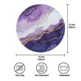 thumbnail image 4 of Round Placemats Set of 4 Heat Resistant Washable Kitchen Table Decorations 15.4in Abstract Dark Purple Marble, 4 of 7