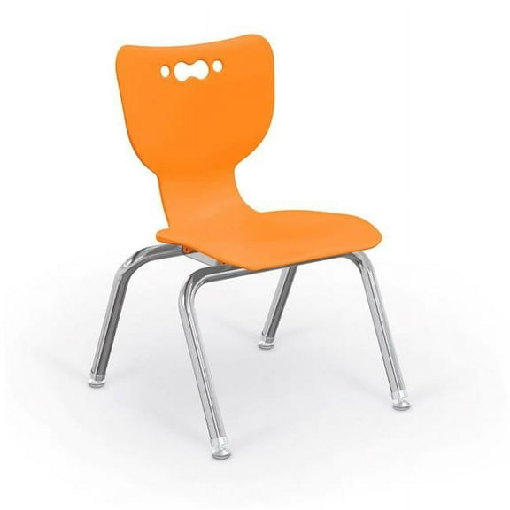 Balt B2300682 Hierarchy 12 in. Plastic Classroom Chair, Chrome - Orange