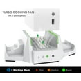thumbnail image 3 of Vertical stand with cooling fan for Xbox Series S,with Dual Cooling Fan 3 Level Adjustable Speed, Dual Controller Charger with LED Indicator USB Port - 2 x 800mAh Rechargeable, 3 of 5
