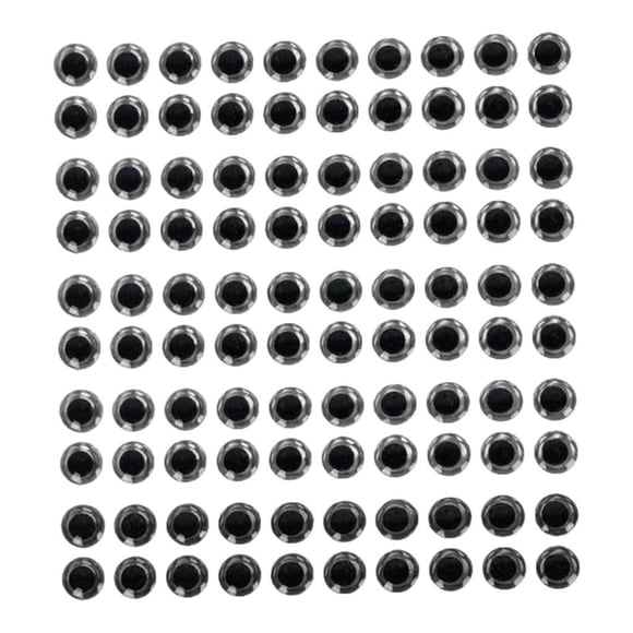 koolsoo 100Pcs 6Mm Eyes Fishing Lure 3D Holographic Tying Jig Tips for Saltwater Fishing Silver