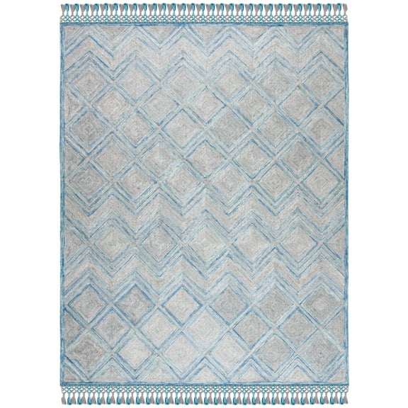 SAFAVIEH Sahara Ottoline Geometric Area Rug, Grey/Aqua, 8' x 10'