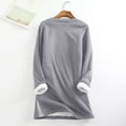 thumbnail image 6 of TKLPEHG Women's Winter Warm Fleece Lined Tops Solid Color Casual Crewneck Sweatshirt Pullover Loungewear Tunic Tops (Gray,XL), 6 of 8