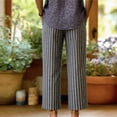 thumbnail image 4 of WULMLEO Womens Linen Pants Elastic Waist Straight Leg Petite Beach Pant Summer Lightweight Casual Lounge Trousers Gray 2XL, 4 of 4