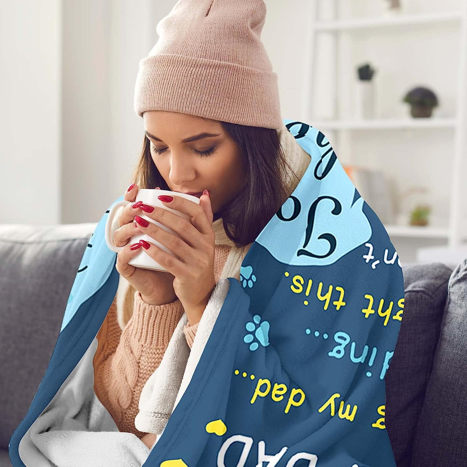 MMYGU Dog Dad Gifts for Men Blanket Dog Dad Gifts Dog Lovers Gifts for Men Best Dog Dad Ever Gifts for Dog Lovers Men Dogfather Dog Lover Gifts Gifts for Dog Lovers Blanket 50x60in