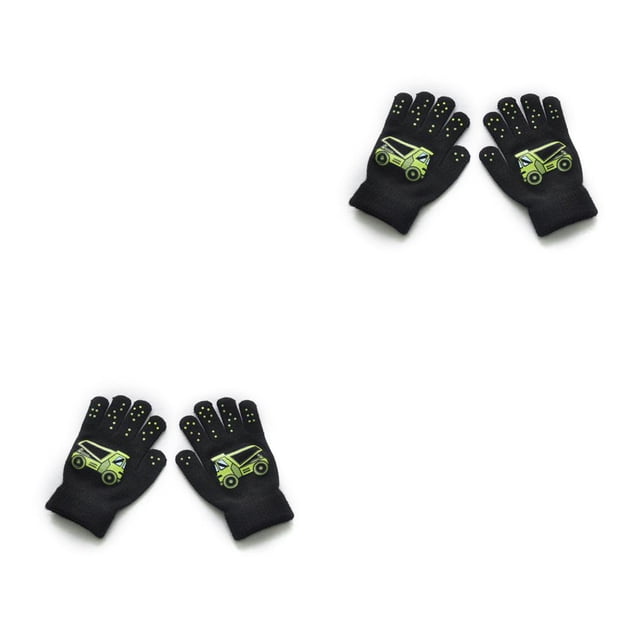 Qarigey 1 par de guantes cálidos para niños estilo de dibujos animados exquisito accesorio de ropa cubierta de dedo para niños con patrones de 2piezas tipo 6 Qarigey CBP359870