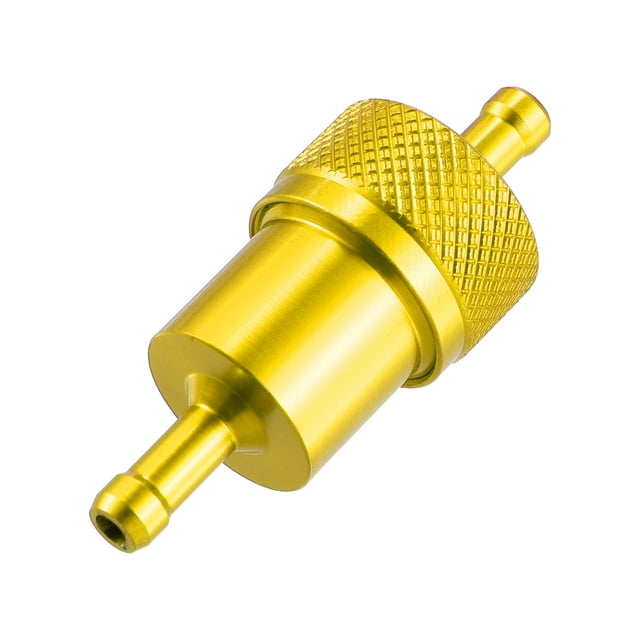 6mm 1/4" Diámetro Manguera Universal Moto Gasolina Aceite Combustible Filtro Limpiador Tono dorado