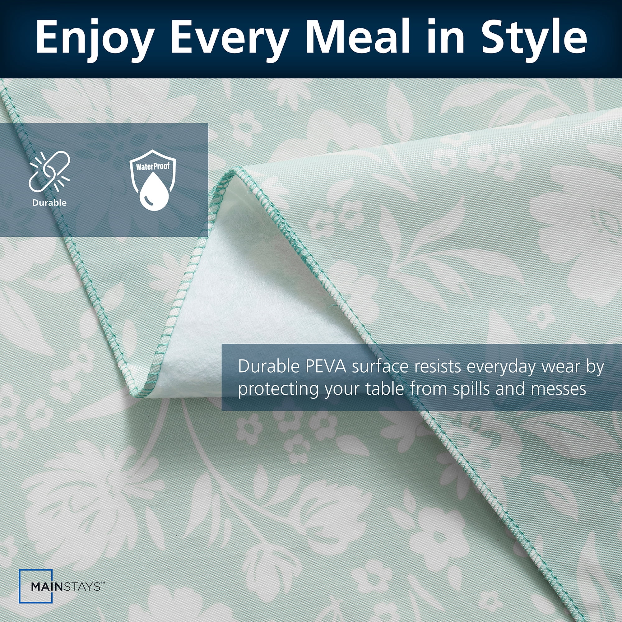 Mainstays Floral Print PEVA Tablecloth 60"x 102" Rectangle