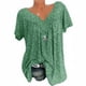 thumbnail image 2 of Camiseta de mujer con cuello en V, manga corta, camiseta de verano informal estampada, verde, L Scienceny  AP001653-11, 2 of 5