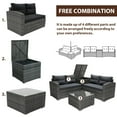 thumbnail image 4 of SEGMART 4 Piece Patio Furniture Set, All-Weather Outdoor Sectional Sofa Set, PE Rattan Conversation Set with Storage Box, Table & Cushions, Wicker Furniture Couch Set for Patio Deck Garden, 4 of 10