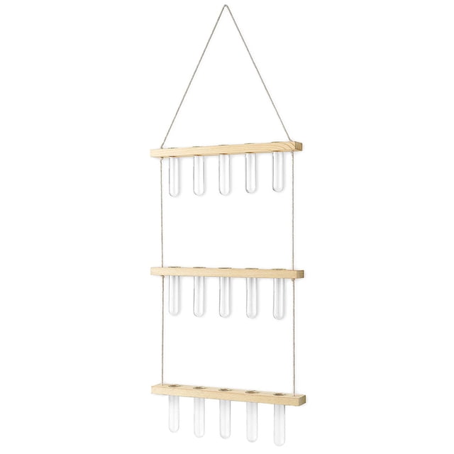 Jarrones de tubo de ensayo Propagador de plantas hidropónicas Terrario Simple Elegante Estación de propagación de plantas de 3 niveles para habitación Oficina Balcón Beige Inevent HA011384-02B
