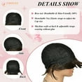 thumbnail image 4 of Phocas Short Black Bob Wigs for Women Short Straight Bob Wig with Bangs Heat Resistant Fiber Hair 10Inch, 4 of 9