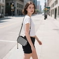 thumbnail image 5 of FORMRS Mini Crossbody Bag for Women Adjustable Rope Shoulder Casual Phone Purse, Black and White Geometric, 5 of 7