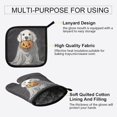 thumbnail image 3 of Yayeee Oven Mitts and Pot Holder Set of 2 Heat Resistant Kitchen Gloves Baking Hot Pad, White Halloween Dog, 3 of 5