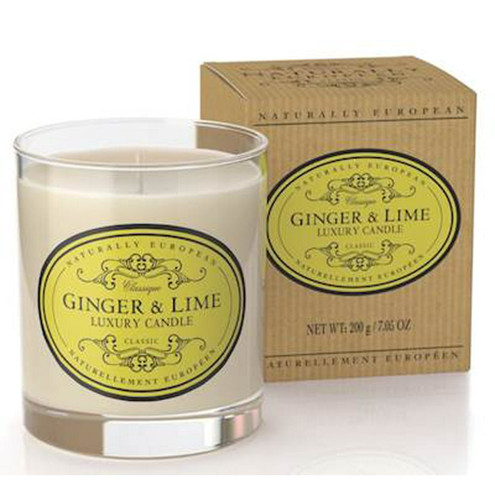 GINGER LIME Naturally European Scented Jar Candle 7 oz
