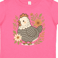 thumbnail image 4 of Inktastic Chicken Flowered Cottagecore Girls Toddler T-Shirt, 4 of 5