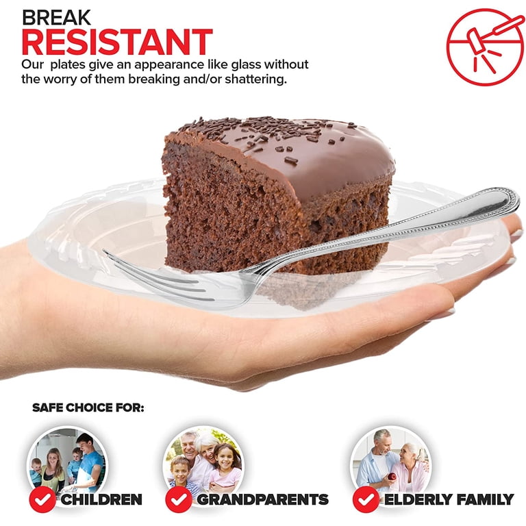 Stock Your Home 6-Inch Clear Plastic Dessert Plates, 120 Pack photo 6
