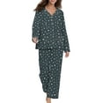 thumbnail image 2 of Fantaslook Womens Pajama Sets Button Down 2 Piece Pjs Long Sleeve Loose Floral Sleepwear with Pockets, 2 of 10