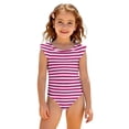 thumbnail image 3 of Abcomgle Toddler Swimsuit Girl 3t Stretchy One Piece Little Girls Swimsuit Cute Striped Ruffled Swimwear for Girls, 3 of 7
