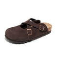 thumbnail image 2 of new women's buckle clogs and mules potato shoes cross strap sandals soft sole genuine leather slippers lazy shoes, 2 of 6