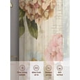 thumbnail image 6 of Pink Orange Hydrangea Sheer Curtains 63 Inch Length 2 Panels Set, Spring Vintage Botanical Flowers Voile Window Treatment Rod Pocket Curtains Sheers Drapes for Bedroom/Living Room/Kitchen 52x"63"x2, 6 of 7