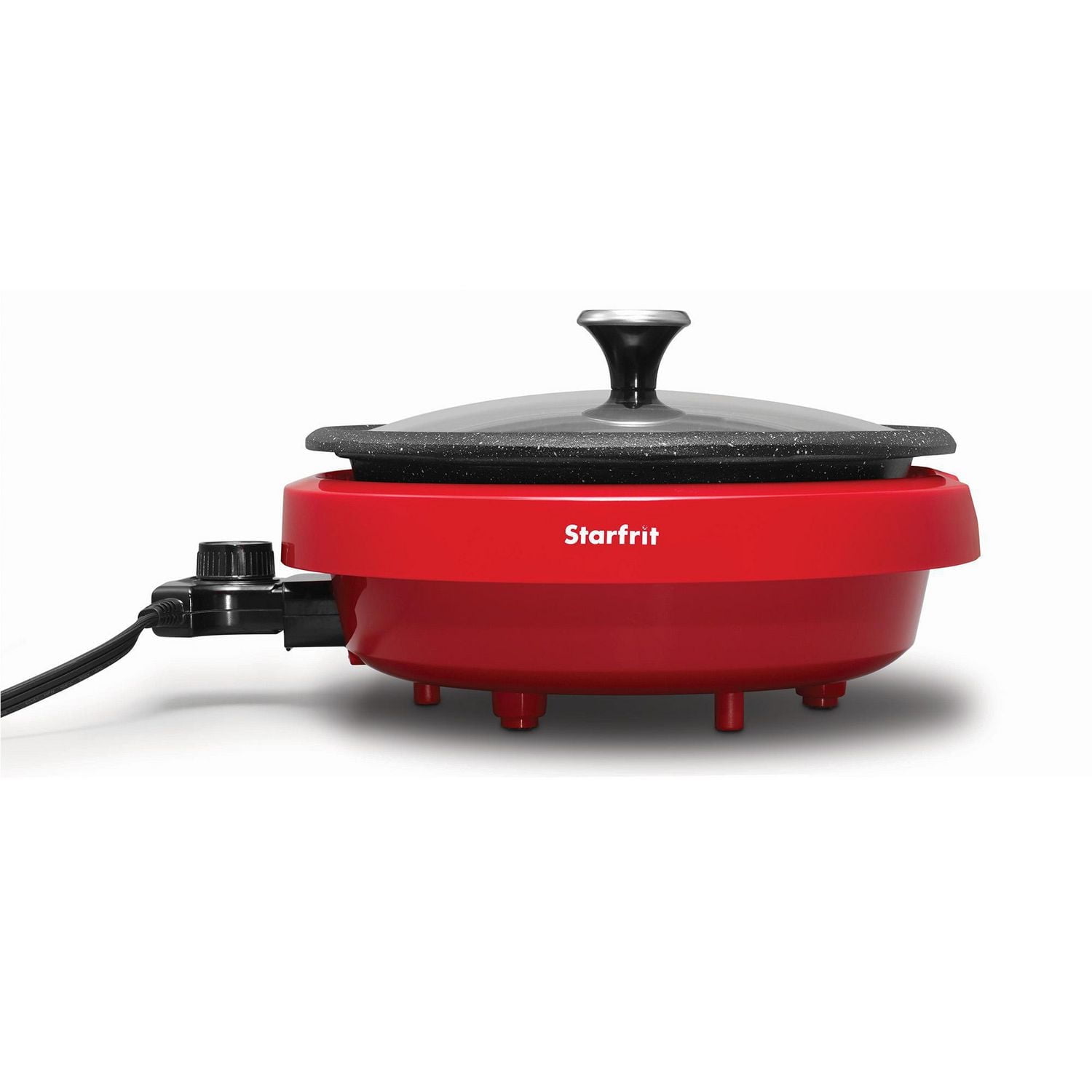 Starfrit The Rock Dual-Sided Electric Hot Pot, 3L, Rock.Tec Non-Stick, Variable Temperature Control, 1200W, Enjoy two broths at once with the Starfrit The Rock Dual-Sided Electric Hot Pot. Featuring Rock.Tec non-stick surface, 3L capacity, adjustable heat, and cool-touch base. Die-cast aluminum pot with even heating for perfect meals every time.