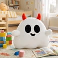 thumbnail image 3 of Ghost Plushie Fluffy Stuffed Figure, 18 Inch Cute Devil Ghost Plush Toy, Soft Fluffy Ghost Stuffed Animal with Red Horns, Kawaii Ghost Pillow Plushie for Halloween Decoration Indoor, 3 of 7