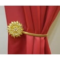 thumbnail image 5 of Yule Window Curtain Holdback Tieback, Decorative Magnetic Clip Drapery Tie Back, Elegant Bling Diamond Floral Design - Gold, Set of 2, 5 of 6