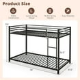 thumbnail image 4 of Gymax Twin Over Twin Low Metal Bunk Bed with Ladder Guardrails for Teens Adults Black, 4 of 10