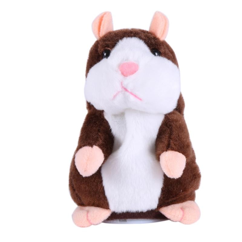 Record Repeat What You Say Language Interactive Toy， Childrens Toys that will Nod Talk Gray Talking Hamster Plush Electric Christmas Plush Toy 