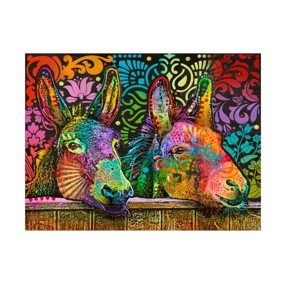 Trademark Fine Art Dean Russo Donkeys Canvas Wall Art - 24x32