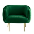 thumbnail image 4 of Ember Interiors Cuno Brass Finish Velvet Upholstered Accent Chair, Emerald Green, 4 of 4