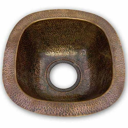 Copper Undermount Bar Houzer HW-LAG1BF Hammerwerks Series Undermount Copper Single Bowl Bar/Prep Sink, Antique Copper ()