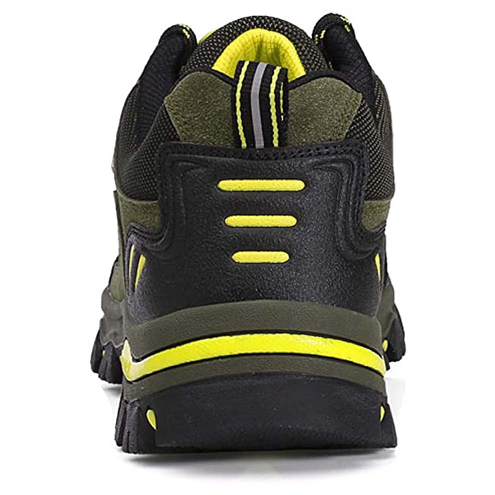 Sopiago Mens Wide Width Sneakers Men Women Comfortable Breathable Safety Work Shoes Indestructible Puncture Proof Work Sneakers Yellow,44