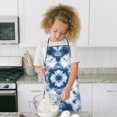thumbnail image 4 of Blue White Tie Dye Mandala Pattern Kids Aprons for Girls and Boys,Adjustable Neck Strap Toddler Aprons for Kids Cooking Baking, 4 of 6