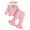 Pink, variant on FUNDUFI Baby Girls Clothes Set Long Sleeve Ruffled Ribbed Shirts Flared Pants With Hairbands 3Pcs Outfit Sets Casual Floral Embroidered Clothing Set Comfy Child Clothing