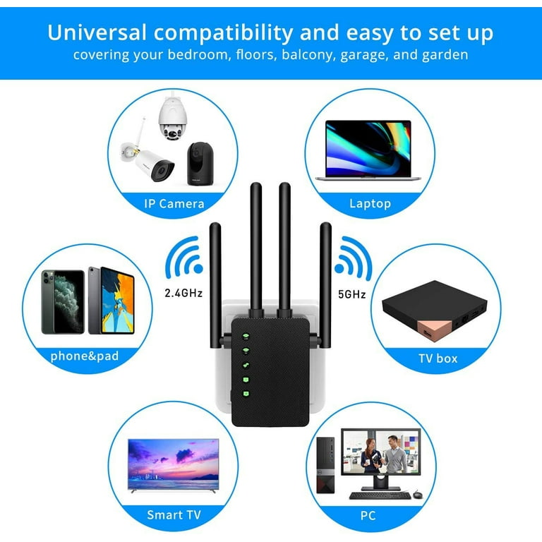 WiFi Booster WiFi Extenders Signal Booster for Home 2.4g Wireless Internet  Booster Long Range WiFi Extender with Ethernet Port WiFi Repeater Internet