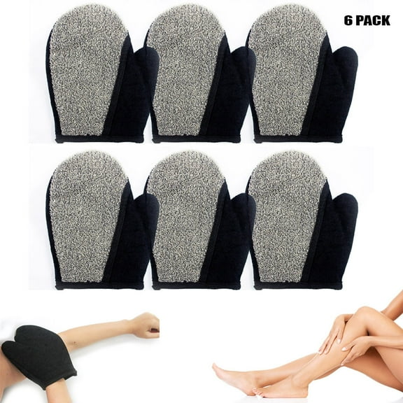 6 Pc Exfoliating Spa Bath Gloves Loofa Brush Scrub Shower Glove Skin Scrubber