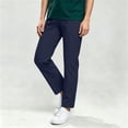 thumbnail image 2 of TFEOQRY Womens Scrub Pants with Pockets Elastic Waist Drawstring Soilid Color Straight Pants for Daily Work Wear, 2 of 7