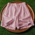 thumbnail image 4 of Sexlip Women 5-inch Shorts Waffle Knit Fabric Elastic Waistband For Comfort High Waisted Slimming Design Cotton Linen Blend Pink XXL, 4 of 5