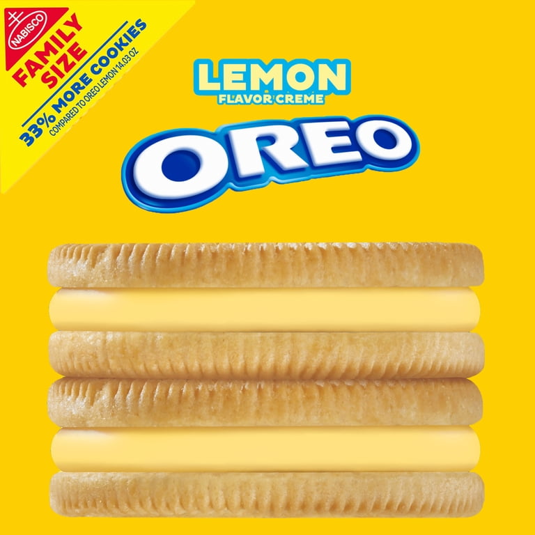 OREO, Lemon Creme Sandwich Cookies, 18.71 oz, Family Size