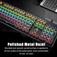thumbnail image 3 of Mistaha 104-Key Wired Mechanical Keyboard with Blue Switches and White Color Option, Metal Matte Panel, Six-Color Backlight, No Key Conflict., 3 of 6
