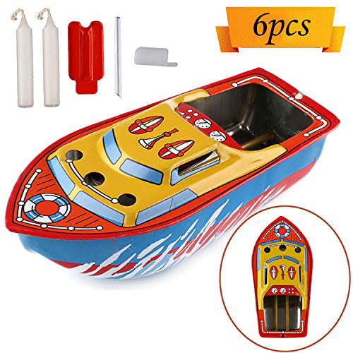 NEW Vintage STEAM BOAT Pop Pop Candles Powered Put Ship Collectable Tin Toy US 