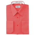 thumbnail image 2 of Berlioni Italy Men's Convertible Cuff Solid Dress Shirt Coral, 2 of 3