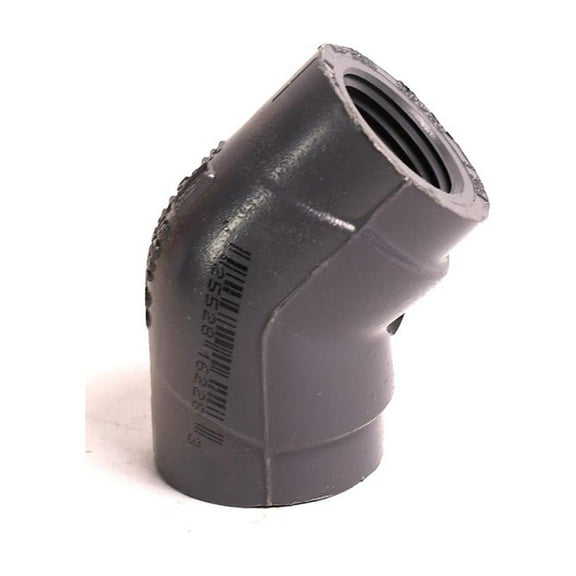 Thrifco Plumbing 8214034 1/2 Inch Threaded X Threaded Pvc 45 Elbow Sch 80