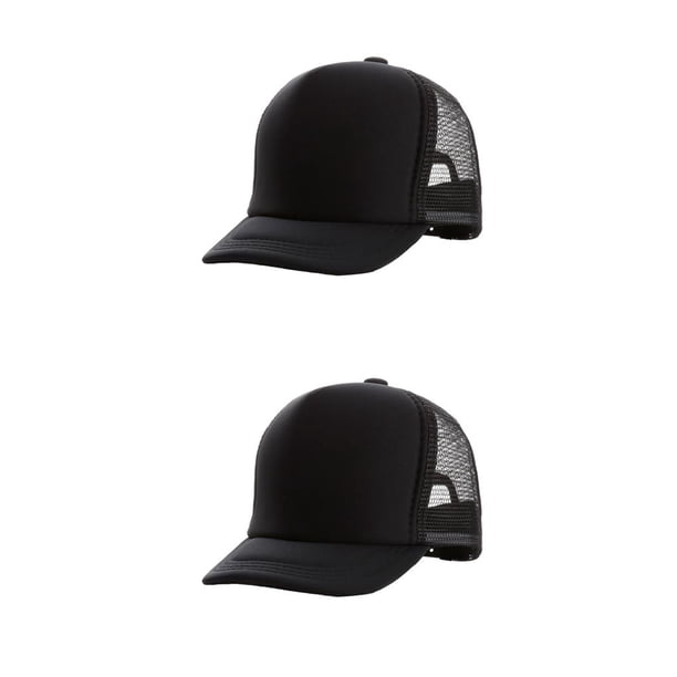 Sonducket Gorra de béisbol deportiva Protección solar para niños Bebé Niñas Viseras Gorras Transpirable Viajes al aire libre Malla Hip Hop Negro 2piezas