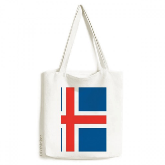iceland national flag eu country tote canvas bag shopping satchel casual handbag