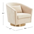 thumbnail image 3 of SAFAVIEH Couture Clara Contemporary Velvet Quilted Swivel Tub Chair, Cream, 3 of 7