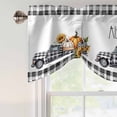 thumbnail image 4 of Black White Truck Fall Tie Up Valance Curtains for Windows, Kitchen Curtains Window Treatments, Pumpkins Thanksgiving Checkered Short Window Shades Valances for Bedroom Bathroom Cafe 42"x12", 4 of 8