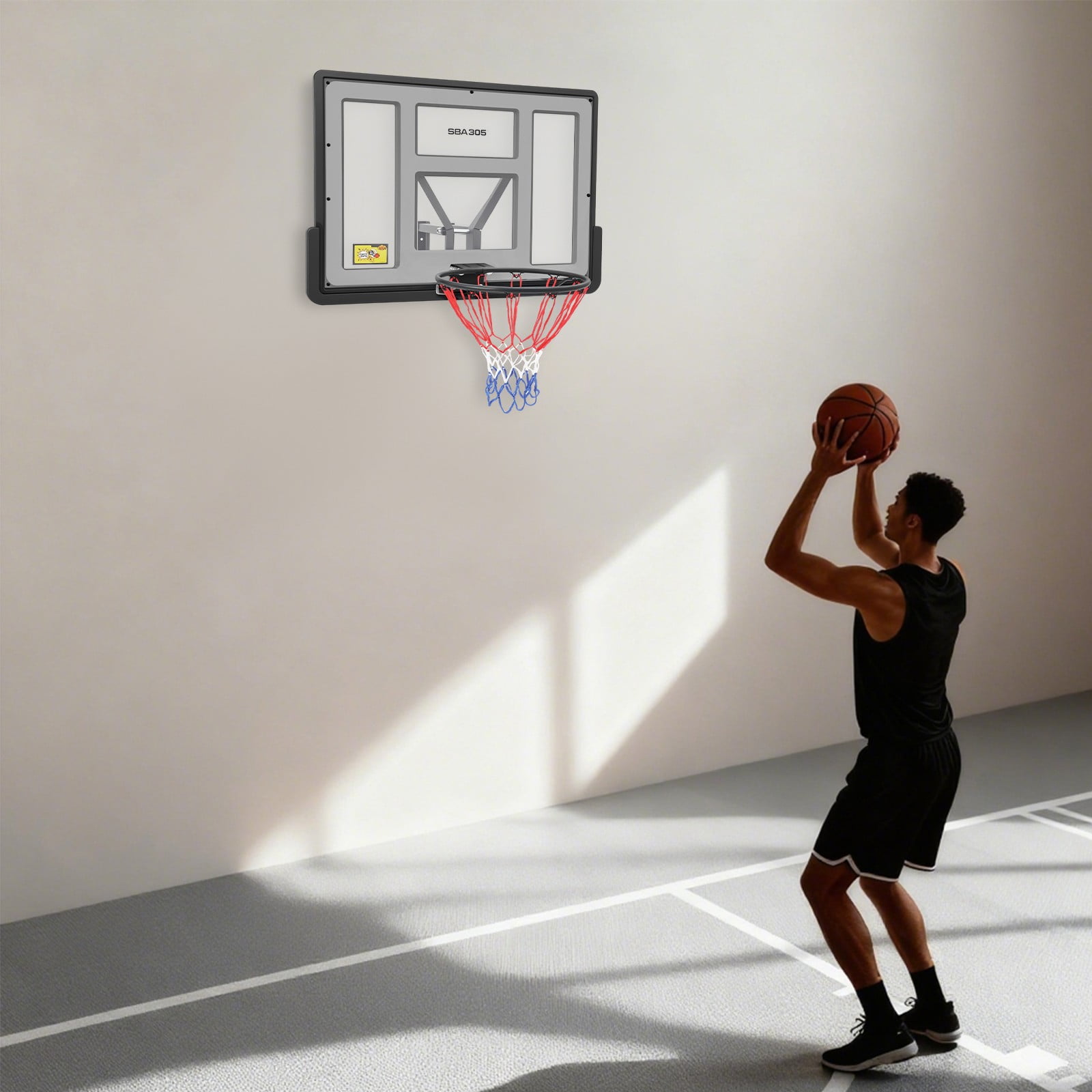 44 " Basketball Hoop In-Ground Shatterproof Backboard Adjustable System Outdoor