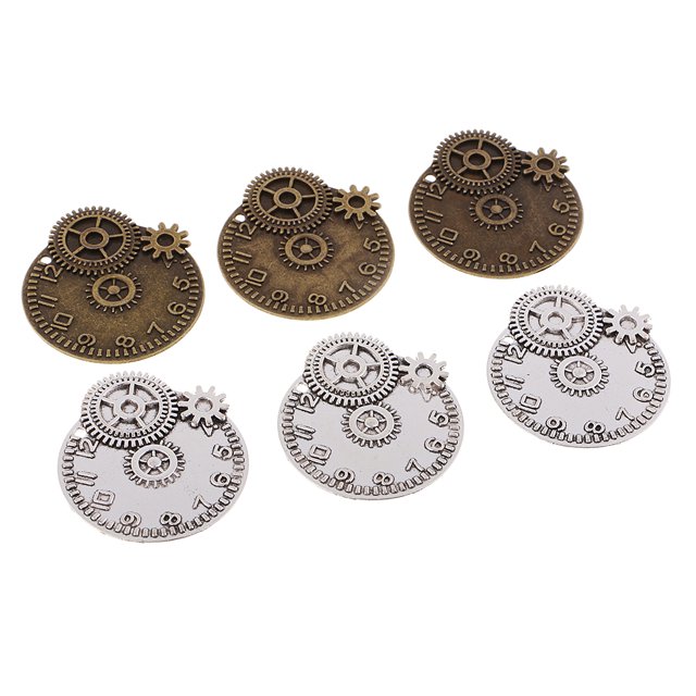 6 Piezas Antiguos Steampunk Engranajes Reloj Reloj Engranaje De Rueda Para Elaboración Sunnimix Encantos de engranajes Steampunk